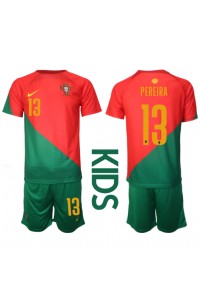 Portugali Danilo Pereira #13 Jalkapallovaatteet Lasten Kotipeliasu MM-kisat 2022 Lyhythihainen (+ Lyhyet housut)
